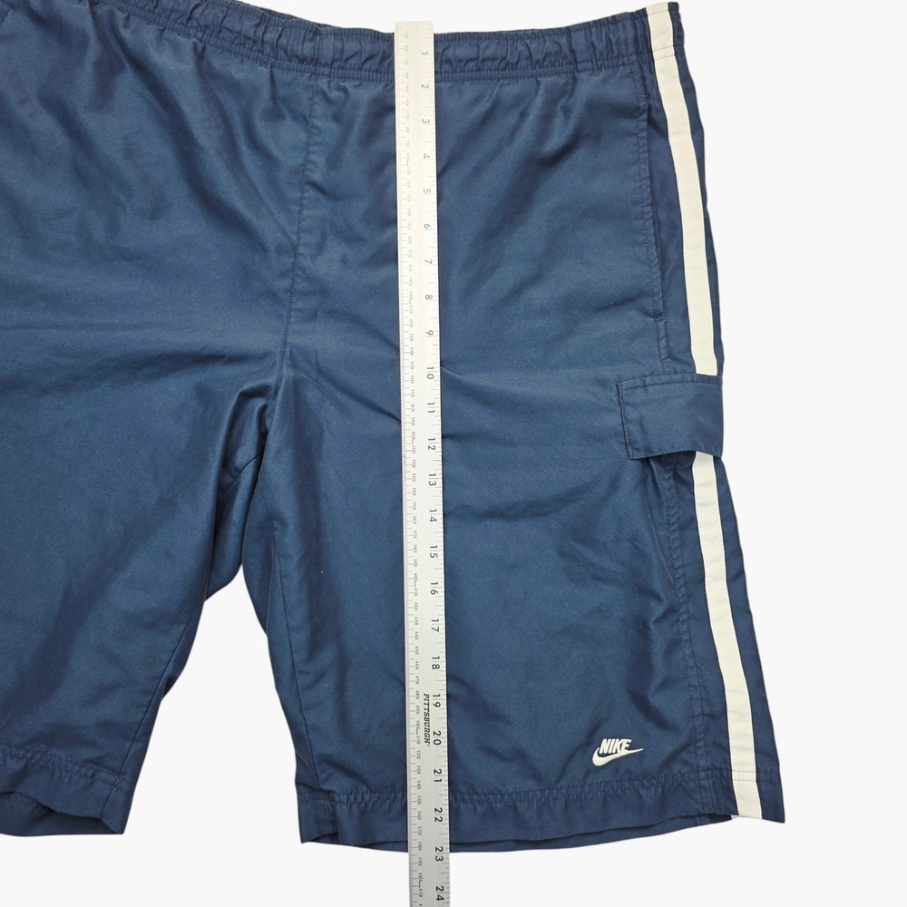 Nike Mens XL Navy Blue White Stripe Cargo Swim Trunks Mesh Lined Board Shorts - Picture 4 of 6